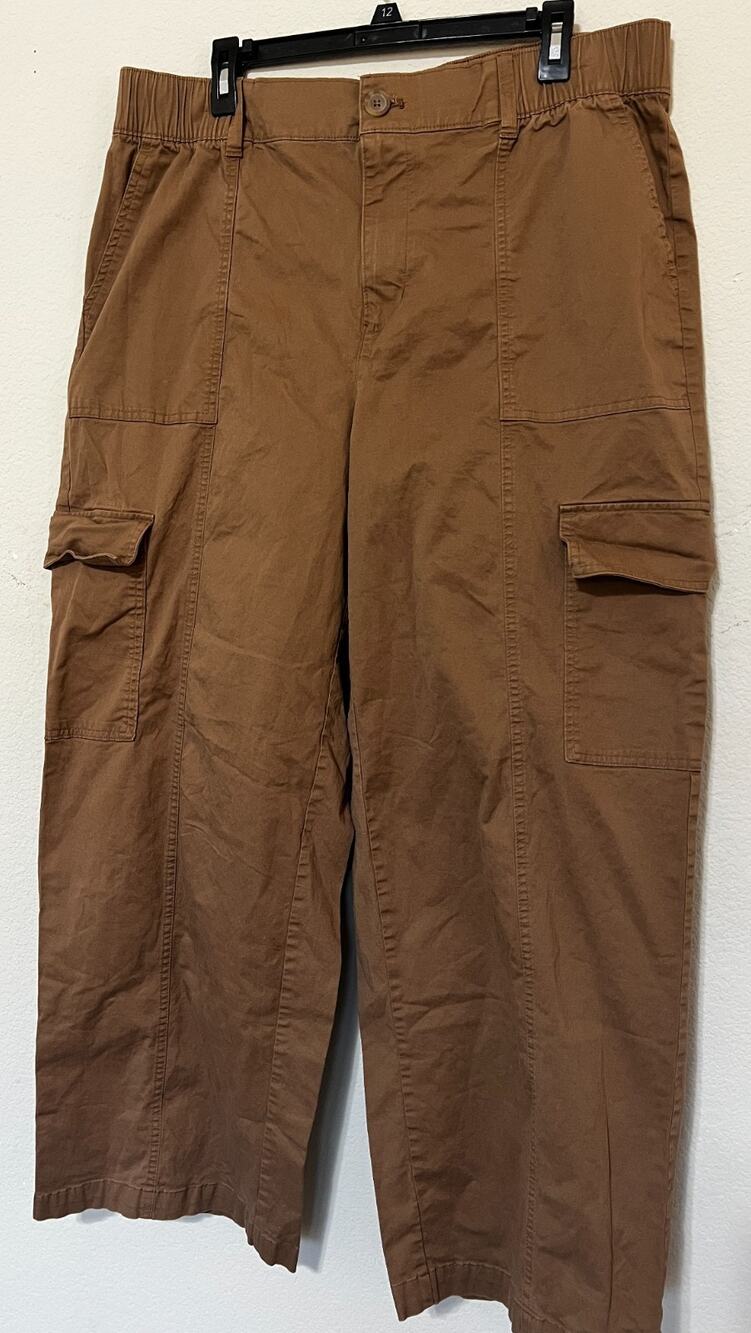 Ava & Viv Cargo Pants Women’s XXL Brown Utility Straight Leg Plus Size